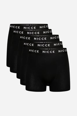 Black 5-Pack Cotton Rich Boxer Briefs With Logo Waistband In Classic Block Colour Design