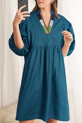 Mini Dress Vneck 34 Sleeves