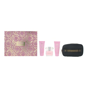 Versace Bright Crystal Eau de Toilette 90ml, Shower Gel 100ml, Body Lotion 100ml + Pouch