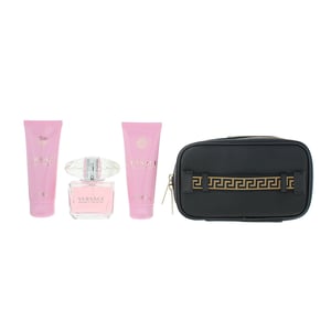Versace Bright Crystal Eau de Toilette 90ml, Shower Gel 100ml, Body Lotion 100ml + Pouch