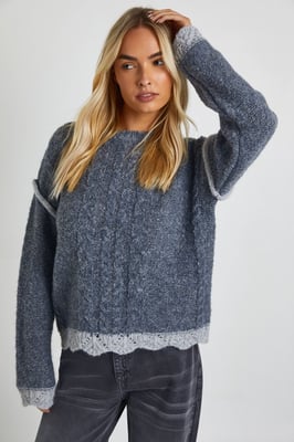Textured Detail High Neck Jumper