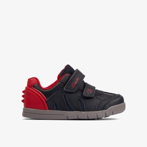 Rex Play T Navy/Red Lea Shoes