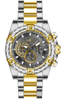 Invicta Bolt 49748 Heren Horloge - Quartz Uurwerk - Roestvrij Staal met grijze Wijzerplaat - 52mm