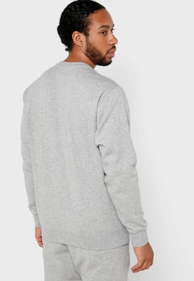 Nike Mens Crewneck Embroiderey Sweatshirt in Grey