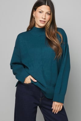 Seam Detail Funnel Neck Jumper
