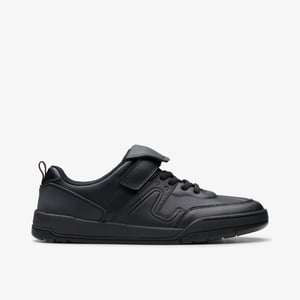 Laser Track Y Black Leather Shoes