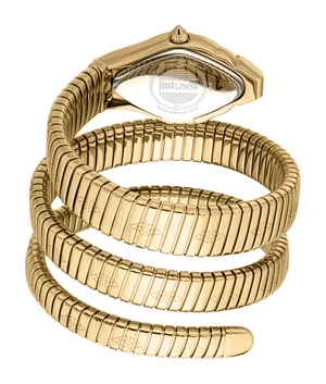 Just Cavalli Snake Watch, Gold Color Case, White MOP Dial, Gold Color Stainless Steel Bracelet