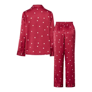 Pieces Dames pyjama set pcjytte hartjes satijn nachtset