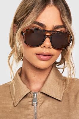 Tortoise Shell Oversized Aviator Sunglasses