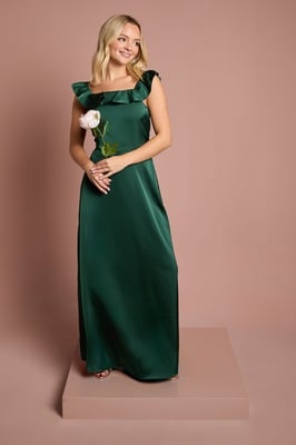 Teen Coast Ruffle Strap Satin Bridesmaid Dress