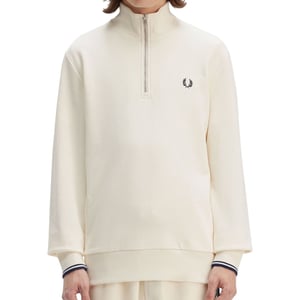 Fred Perry Mens Half Zip Sweatshirt Ecru