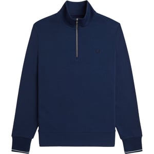 Fred Perry Mens Half Zip Sweatshirt Tennis Blue