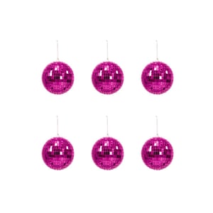 House Vitamin Christmas decoration christmas hanger discoball foam set of 6 pink -