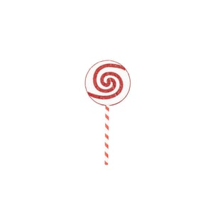 House Vitamin Christmas decoration lolly pop foam white/red 25x63cm