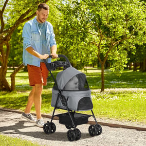 4goodz Hondenbuggy met zonnedak en opbergnet tot 4 kg -
