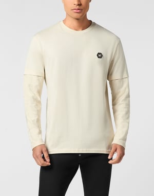 Double-Sleeved Longsleeve T-Shirt Jacquard Crest