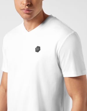 Enkel V-ringad T-shirt Hexagon