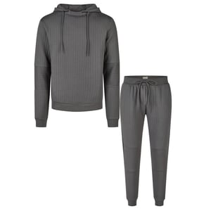 Phil & Co Heren lounge jacquard sweat set antraciet