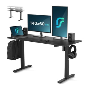 Mirlux Flowsense zit sta bureau verstelbaar elektrisch bureau 140 x 60 cm pre