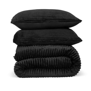 DoubleDry Dekbedovertrek rib flanel tweepersoons 200x220 cm + 2 kussenslopen -