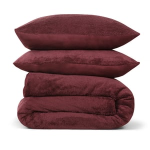 DoubleDry Dekbedovertrek teddy fleece eenpersoons 140x220 cm + 1 kussensloop -