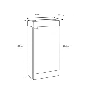 Badplaats Toiletmeubel orion 40 x 22 cm bruin fonteinmeubel met