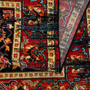Muratap Vintage marrakech vloerkleed zwart / multi laagpolig- 200x200 cm