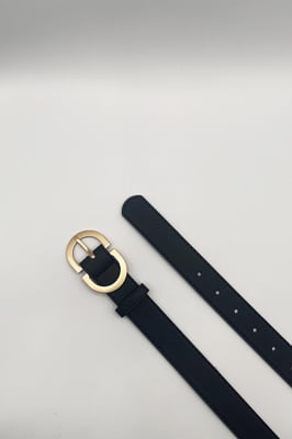 Gold Metal Buckle In Black