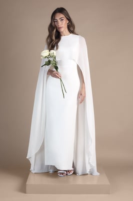Cape Maxi Wedding Dress