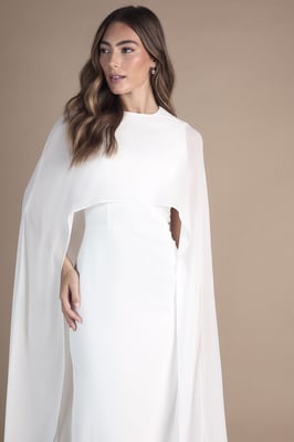 Cape Maxi Wedding Dress