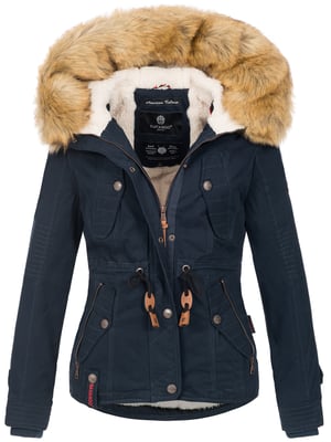 Navahoo Dam Vinterjacka Pearl – Kort Parkas med Teddyfoder & Avtagbar Fuskpälskrage