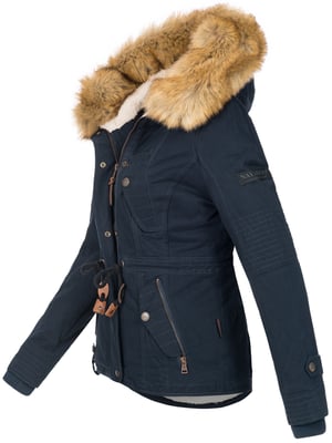 Navahoo Dam Vinterjacka Pearl – Kort Parkas med Teddyfoder & Avtagbar Fuskpälskrage