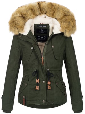 Navahoo Dam Vinterjacka Pearl – Kort Parkas med Teddyfoder & Avtagbar Fuskpälskrage