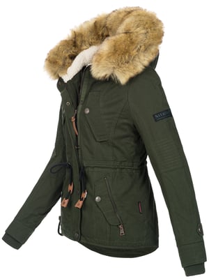 Navahoo Dam Vinterjacka Pearl – Kort Parkas med Teddyfoder & Avtagbar Fuskpälskrage