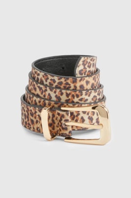 Leopard Print Chunky Buckle Boyfriend Belt