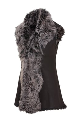 Svart Toscana Shearling Nappa Läder Fårskinnsväst Dam - Parkes