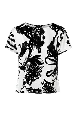 Camilla Print Top Zwart / Wit