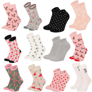Apollo Dames sokken adventskalender 12-paar kerst giftbox