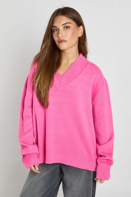 Brushed Knit V Neck Jumper