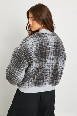 Check Teddy Bomber Jacket