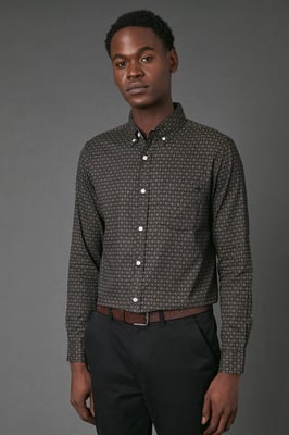 Tile Print Long Sleeve Shirt