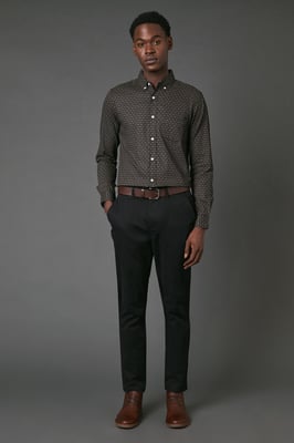 Tile Print Long Sleeve Shirt