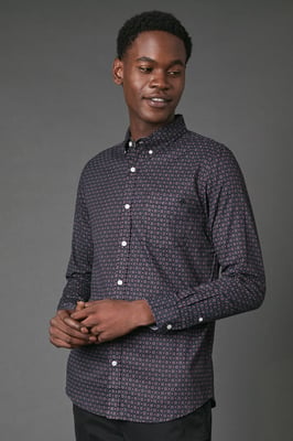 Tile Print Long Sleeve Shirt