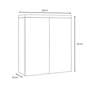 Badplaats Spiegelkast toledo 60 x 20 x 60 cm beton grijs badkamerkast