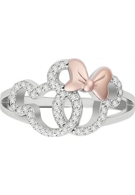 Disney R901384TZWL-7-PH Ladies Mickey and Minnie Ring
