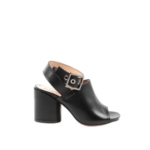 Buckle Leather Heel Sandal