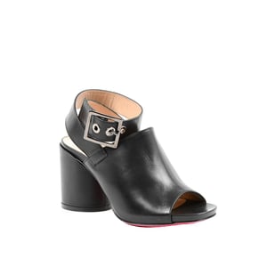 Buckle Leather Heel Sandal