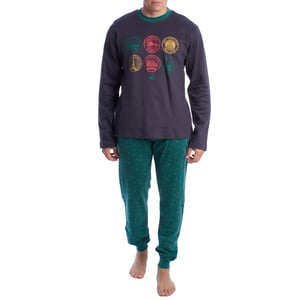 Katoenen herenpyjama met lange mouwen KLP4