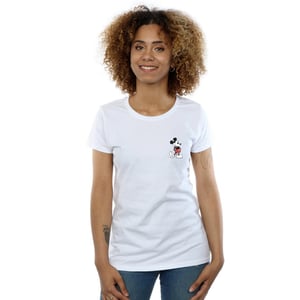Disney Womens/Ladies Mickey Mouse Kickin Retro Chest Cotton T-Shirt (White)