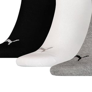 Puma Unisex Adult Invisible Socks (Pakket van 3) (Grijs/Wit/Zwart)